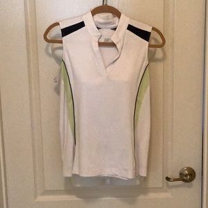 TAIL golf shirt white lime green black size Med  stones by sleeves sleev…